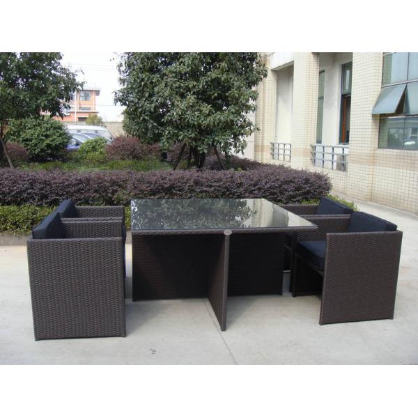 Buy 5pcs rattan cube sets outdoor wicker sofa set with square table at wholesale prices