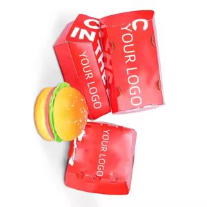 4C/UV/Lamination/Varnish Burgers Boxes Fast Food Packaging Paper for Customized