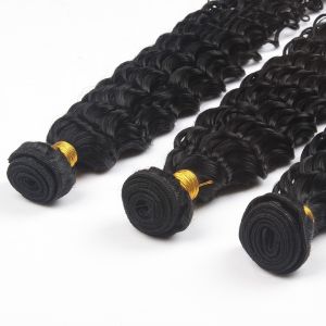 Virgin Malaysian Remy Hair Extensions Deep Wave With Thick Bottom