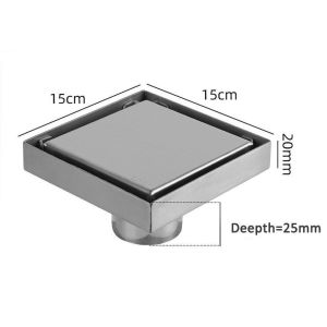 Anti-Odor and Anti-Spill 6 Inch Stainless Steel Floor Drain for Invisible Shower
