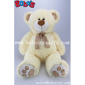 China Toy,Plush Toy,Plush Stuffed Toy Beige Teddy Bear with Check Design Scarf and Paw and ear on sale