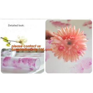 PVC Tablecloth Gold Silver Flower Soft Glass Square/Rectangle Tablecover