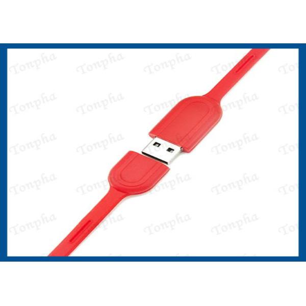 Promotional Thin Wristband Flash Drive Convenient Carrying Silicone Material