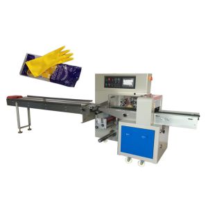 Durable Flow Pack Packaging Machine For Attractive Household Gloves
