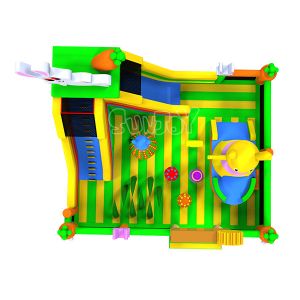 Custom Rabbit Land Cartoon Theme Inflatable Bouncy Climbing Castle