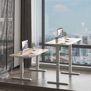 Custom Wooden Grain Walnut Electric Table Legs Perfect for Sit and Stand Student