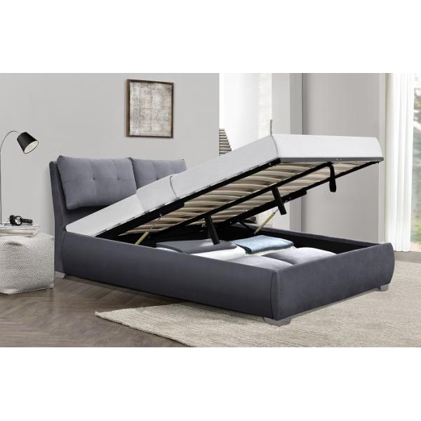 Gas Lift Storage Upholstered Bed Frame King Size Dark Green Velvet Wholesale