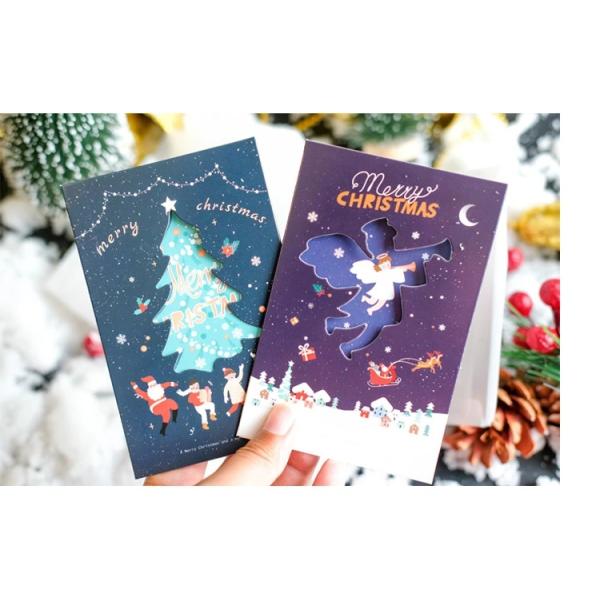 Matte Glossy CMYK Pantone Christmas Gift Card Environment Friendly