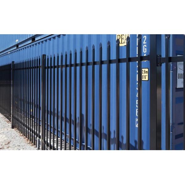 garrison security fencing 2100mm x 2400mm stain black interpon powder 80 microns thick