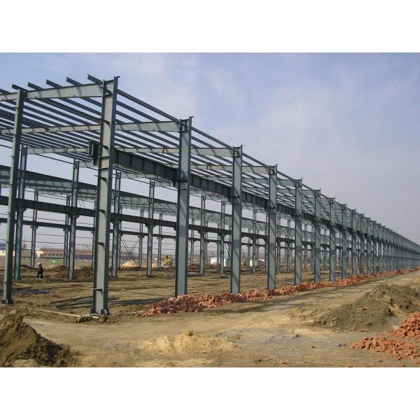 Fast Install Prefab Metal Warehouse Wind Resistance With Sandwich Panel Roof Cladding