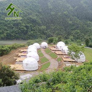 Glass Triangle Window Hotel Dome Tent 50m Diameter Custom