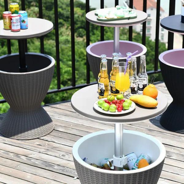 48.5*48.5*57.5cm Custom Logo Ice Cooler Lift Top Coffee Wine Beer Table for Outdoor Camping