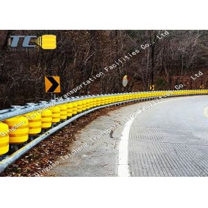 PVC Yellow Road Rolling Barrier With Galvanized Beam