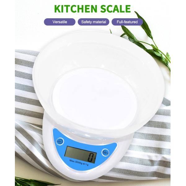Full ABS Kitchen Scale 5000g 1g Digital Kitchen Food Weighing Scale With A Bowl