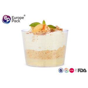Recycle Food Packing Disposable Plastic Dessert Cup 190Ml Round Shape