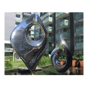 Quality Large Mirror Polished Modern Garden Exterior Stainless Steel Outdoor Sculpture for sale