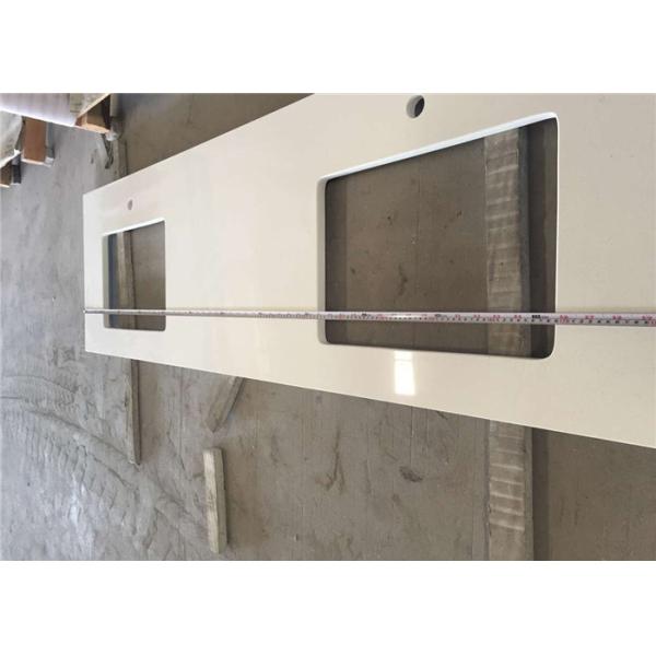 Buy Pure White White Quartz Countertop , Precut Kitchen Countertops For Double Sink Cooking Top at wholesale prices