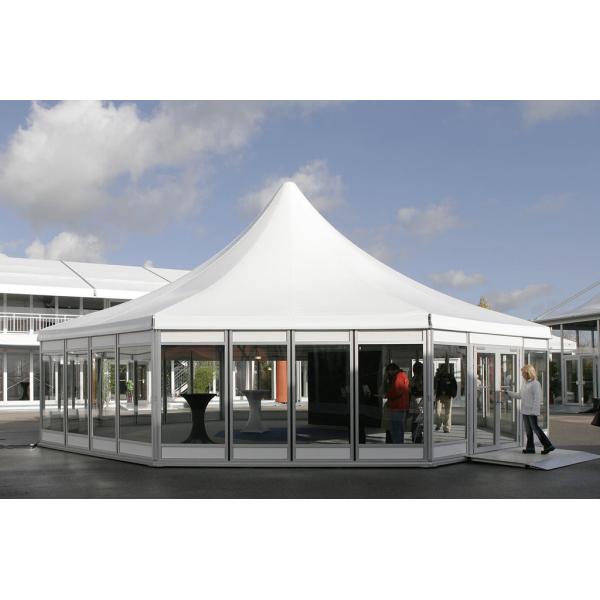 Hard Glass Walls Outdoor Event Clear Span Tent , Hexagon Canopy Party Tent