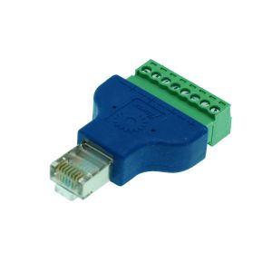 Colorful Network RJ45 8P8C Male Connector to 8 Pin Screw Terminal Blocks Adapter