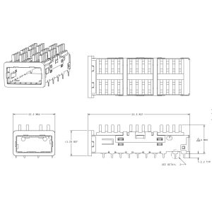 2170395-1 TE QSFP+ Cage With Heat Sink Connector Solder