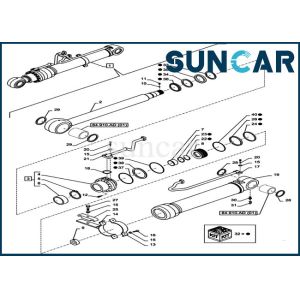 Excavator Parts LZ012090 Boom Cylinder Seal Replacement Kit CX350D LC Case