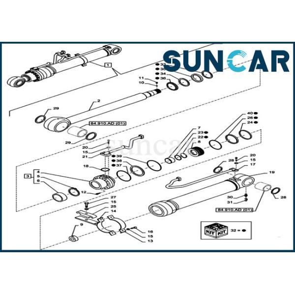 Excavator Parts LZ012090 Boom Cylinder Seal Replacement Kit CX350D LC Case