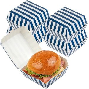 Customized Eco Friendly Mini Burger Boxes Clamshell Food Containers