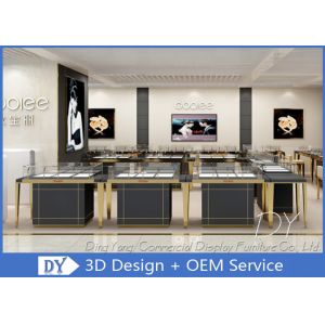 Store Jewelry Merchandise Display Cases with Stainless Steel + Wood + Glass +