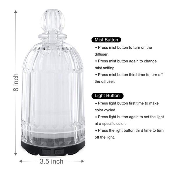 150ml Glass Ultrasonic Air Humidifier Purifier