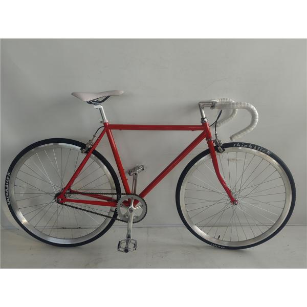 58cm Fixie Bikes with Red Color Thickslick 700c Tire and Steel Fork 4130 Chrome Frame