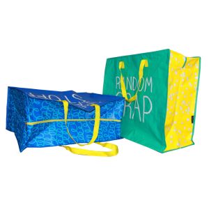 Portable 120gsm PP Woven Shopping Bags Full Zipper Matt Coated