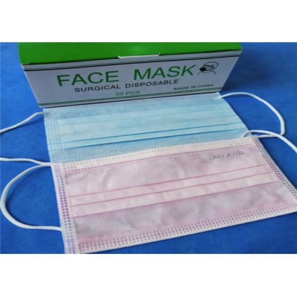 Latex Free Medical Grade Mask , 3 Ply Surgical Mask Ear Loop Or Ties Style