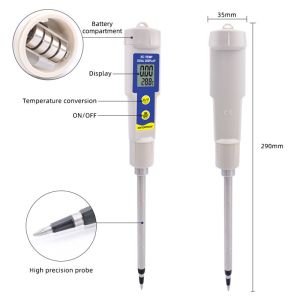 Soil EC Temperature Tester 2-in-1 Waterproof Meter With 0.00 - 4.00mS/cm Range