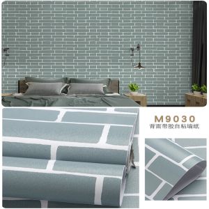 Walls with Modern Floral Design Waterproof 3D Brick Wallpaper backsplash