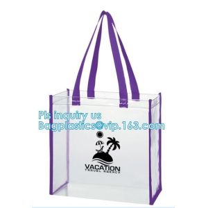 beach bikini PVC tote handle plastic packaging bags, travel wash organizer bag