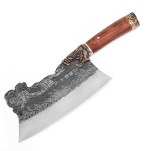 HRC58 Sharp Blade Handmade Custom Machete Kitchen Knives Carbon Steel