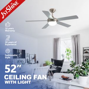 Quality Dual-Style Ceiling Fan With Light And Reversible Black &amp; Silver Blades Remote Control for sale