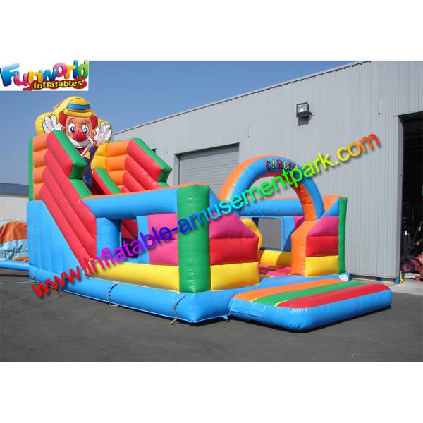 0.55mm PVC Giant inflatable slide , cute clown attractive inflatable slide for kids