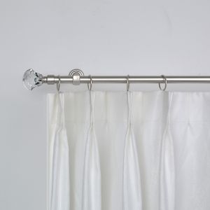 28mm Crystal Finial Extendable Metal Curtain Rod Set Adjustable Length
