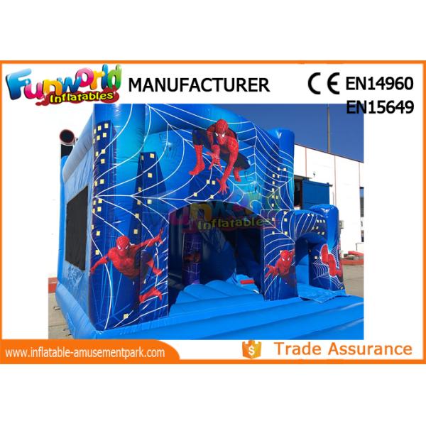Bule Commercial Inflatable Slide / Castillos Hinchables Spiderman Jumping Castle