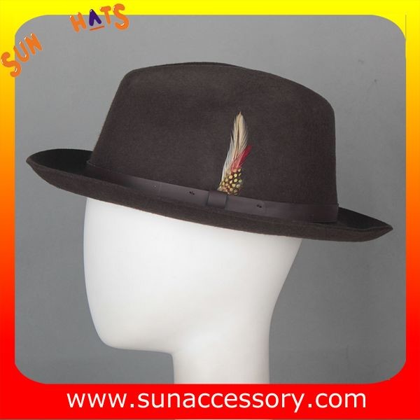 1088 Sun Accessory customized fashion mens fedora hats wool felt hats
