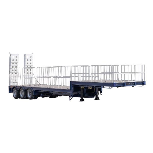 Buy Skeleton Multi 3 Axles 60-100 Tons Heavy Low Bed/Lowbed Ramp/Drop Deck Gooseneck Flatbed/Skeleton Semi Truck Trailer at wholesale prices