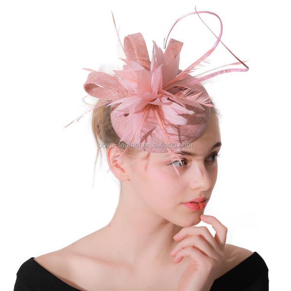 Express Shipping Sinamay Base and Feather Fascinator Hat with Chicken Feather