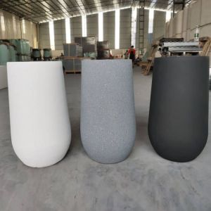 Powder Coated Fiber Clay Planters For Patio Garden Cottage