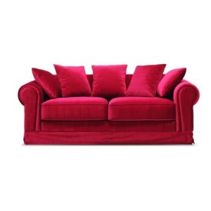 Quality American style red Linen fabric upholstery classic 3-seater sofa,lounge chair,living room sofa for sale