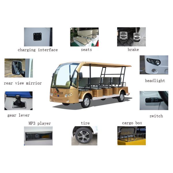 Enpower Controller 11 Seater Electric Sightseeing Car For Resort 7.5KW AC Motor