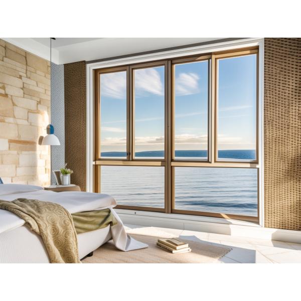 Buy Modern Residential Aluminium Sliding Windows Waterproof Woodgrain Finish at wholesale prices