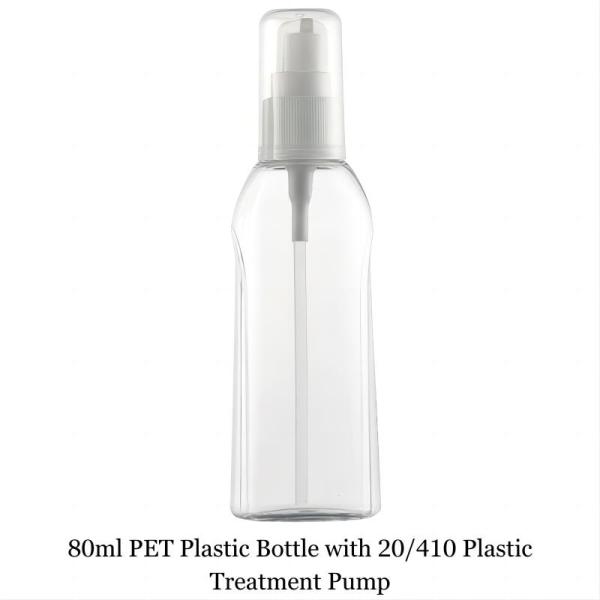 80ml PET Plastic Bottle with Plastic Pump Sprayer Cap for Shampoo Shower Gel Lotion Essence