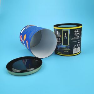 Biodegradable Snacks Paper Food Cans With Metal Cover