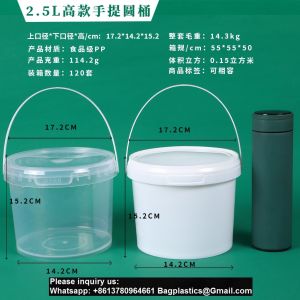 Clear Plastic Bucket With Lid And Handle (1 Pack), Ice Cream Tub With Lids -